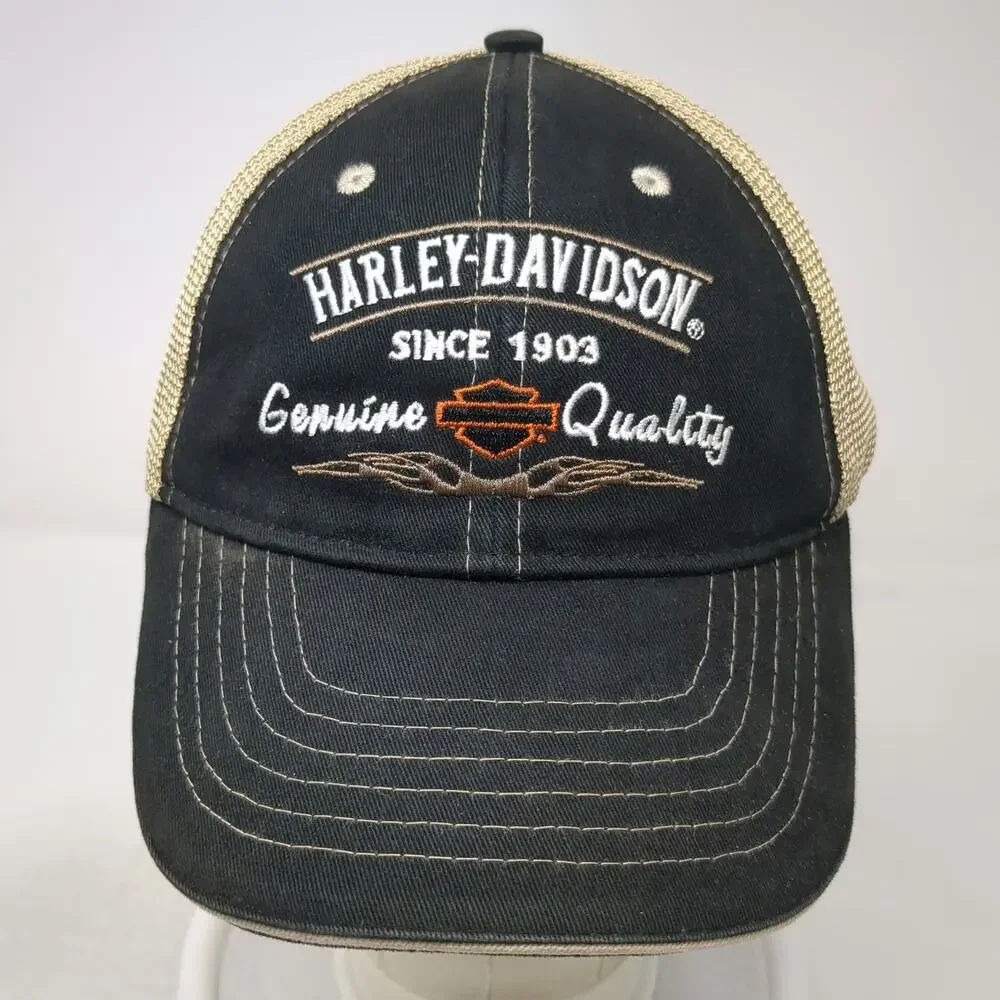 Harley-Davidson Trucker Hat Black One Size Mesh Snapback Bar & Shield Logo